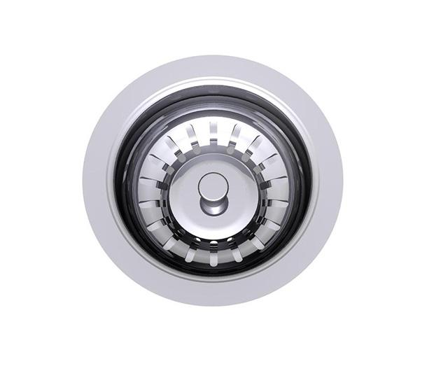 Clark round stainless steel sink basket waste, top view