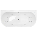 Decina Alegra white oval spa bath top view with white jets and centre waste