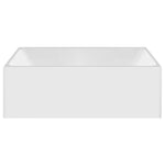 Decina Bianco white rectangular back-to-wall freestanding bath in front view