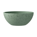 Fienza Alba round concrete above-counter basin in sage, side view, speckled finish