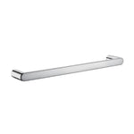 Fienza Empire chrome single towel rail, 610mm, with rounded wall brackets on a white background