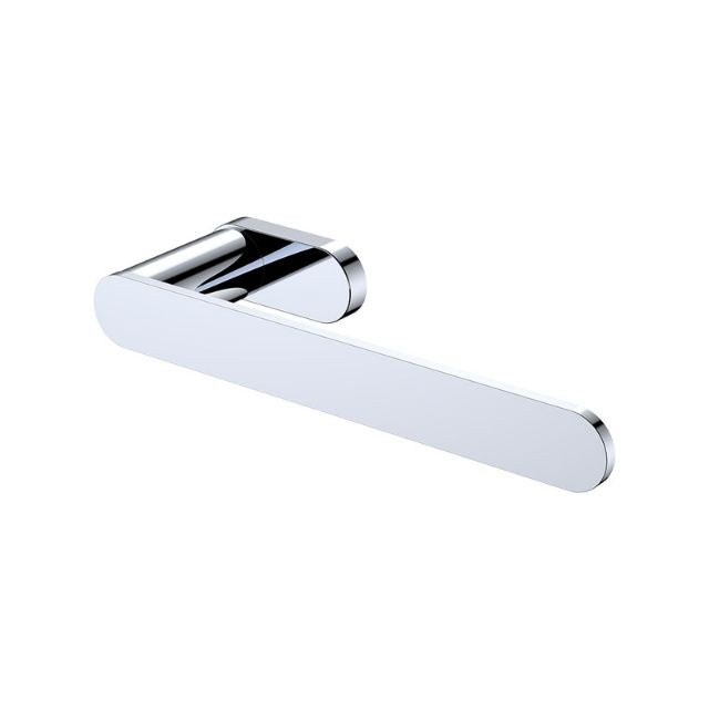 Fienza Empire Slim hand towel holder in chrome, slim rounded wall-mounted bathroom accessory on white background