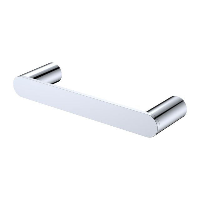 Fienza Empire Slim chrome hand towel rail with rounded ends, 220mm, on white background