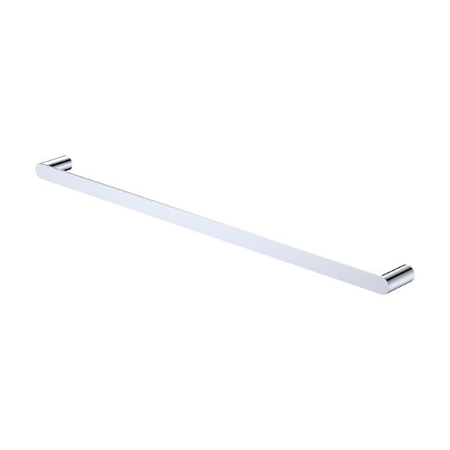 Fienza Empire Slim single towel rail 800mm in chrome, with slim rounded stainless steel design and wall brackets