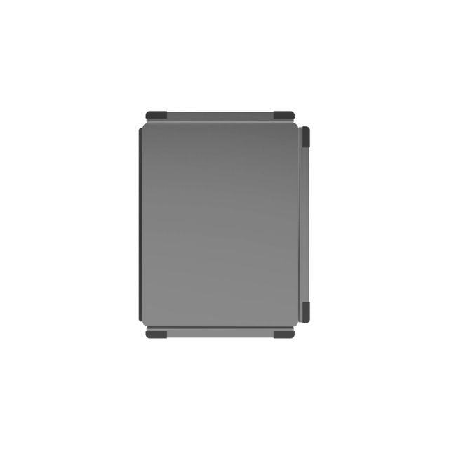 Fienza Hana sink draining tray in carbon metal, rectangular stainless steel drainer tray, top view