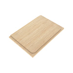 Fienza Hana treated timber sink chopping board in light wood, shown in angled studio view