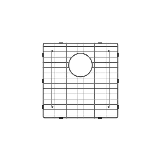 Fienza Hana carbon metal sink protector, square 390mm grid with centre drain opening