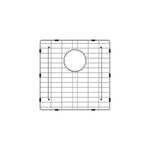 Fienza Hana stainless steel sink protector grid, square with centre hole, top view