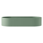 Fienza Jada sage concrete pill basin, oval above counter bathroom sink, side view