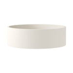 Fienza Jada round above counter basin in warm white concrete, shown from the side on a white background