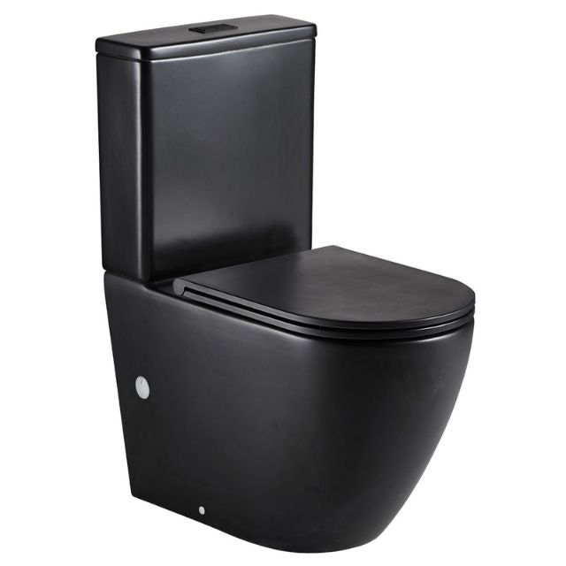 Fienza Koko Tornado Back-to-Wall Toilet Suite Matte Black