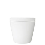 Fienza Koko wall hung toilet pan and soft close seat, gloss white, front view on white background