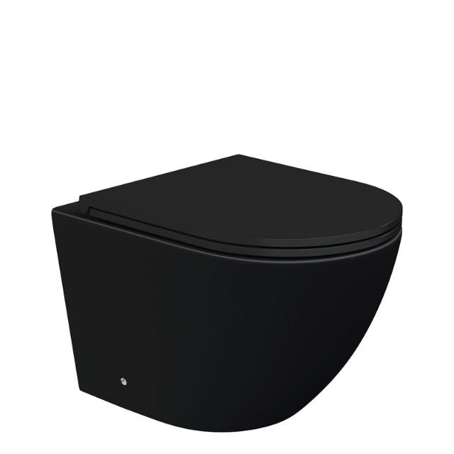 Fienza Koko Tornado Flush Wall Hung Toilet Suite Matte Black