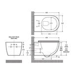 Fienza Koko Tornado Flush Wall Hung Toilet Suite Matte Black