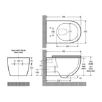 Fienza Koko Tornado Flush Wall Hung Toilet Suite Matte White