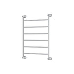 Fienza Lillian heated towel rail, chrome 6-bar ladder, 600 x 800mm, front view on white background