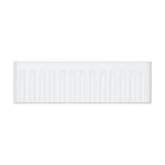Fienza Olivia butler sink in gloss white, reversible fluted front, large single bowl ceramic kitchen sink, front view