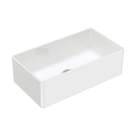 Fienza Olivia large white fire clay butler sink, single bowl with flat front profile, angled studio view