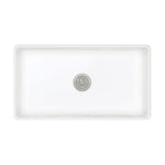 Fienza Olivia large 835 gloss white fire clay butler sink, single bowl, top view with central waste hole