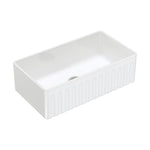 Fienza Olivia large 835 reversible butler sink in gloss white fire clay with fluted front profile and single bowl