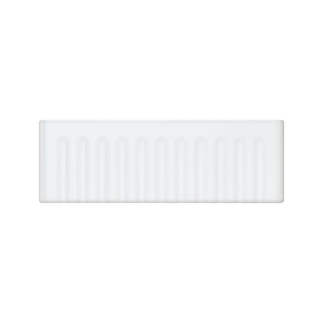 Fienza Olivia medium 760 reversible butler sink, gloss white fire clay, fluted front view