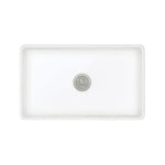 Fienza Olivia medium white fire clay butler sink, single bowl, flat-front view with centred waste hole