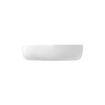 Fienza Pebble small above counter basin in matte white, compact round-oval vitreous china vessel basin, front view
