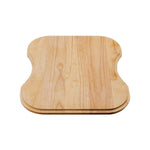 Fienza Tiva oak sink chopping board, 427x367mm, curved rectangular timber board on white background