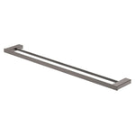 Fienza Tono double towel rail in gun metal, slim rectangular wall-mounted bathroom accessory