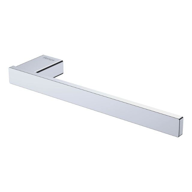 Fienza Tono chrome hand towel holder, 250mm, rectangular wall-mounted bathroom rail