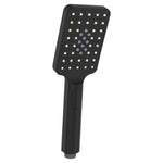 Fienza Tono matte black hand shower head, square design with G1/2 thread, on white background