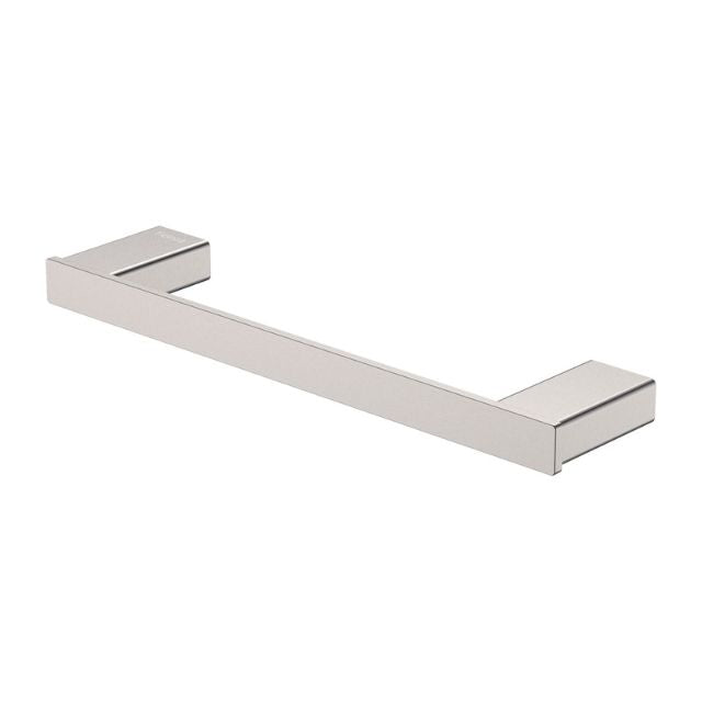 Fienza Tono 300mm hand towel rail in brushed nickel, straight rectangular stainless steel wall mount