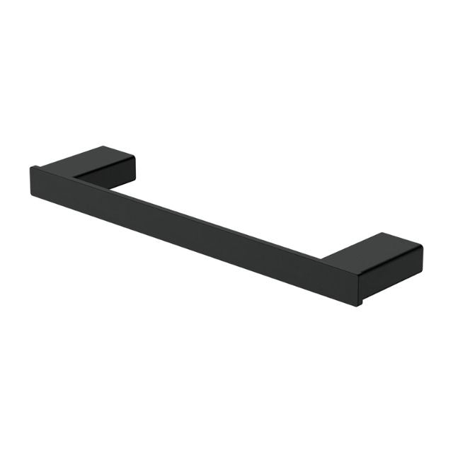 Fienza Tono 300mm single hand towel rail in matte black, wall-mounted stainless steel bathroom accessory