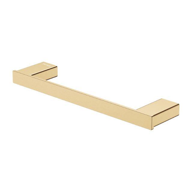 Fienza Tono 300mm single hand towel rail in Urban Brass, rectangular wall-mounted bathroom accessory