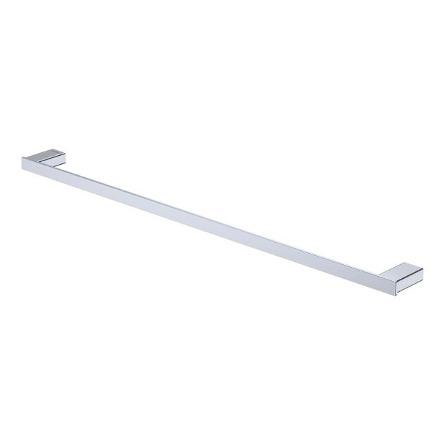 Fienza Tono single towel rail in chrome, 810mm rectangular stainless steel bathroom accessory