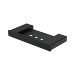 Fienza Tono matte black soap shelf, rectangular stainless steel wall-mounted bathroom accessory with drain slots