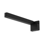 Fienza Tono matte black wall-mounted swivel bath outlet, square modern bath spout shown on white background