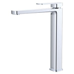 Fienza Tono tall basin mixer tap in chrome, modern square design on white background