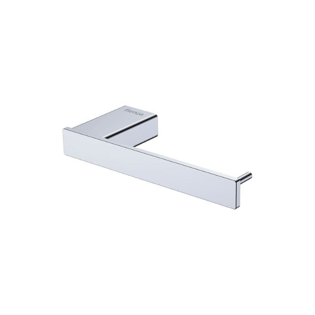 Fienza Tono chrome toilet roll holder, 165mm rectangular wall-mounted bathroom accessory
