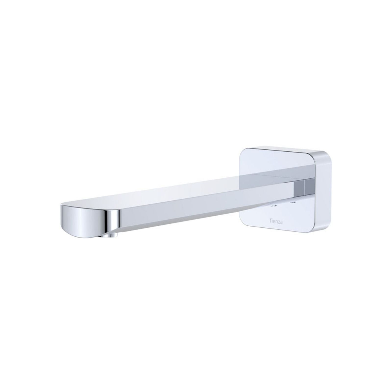 Fienza Tono wall basin/bath outlet in chrome, wall-mounted fixed spout with square backplate and 180mm reach