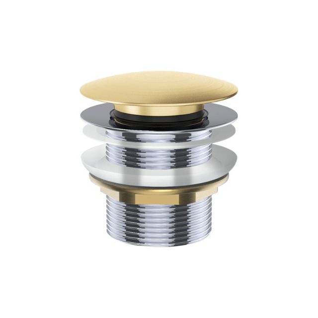 Fienza Urban Brass pull-out pop-up bath waste, non-overflow, with brass cap and threaded chrome body