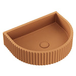 Fienza Valentina Tuscan concrete wall basin, fluted arch design, round bowl opening, front view