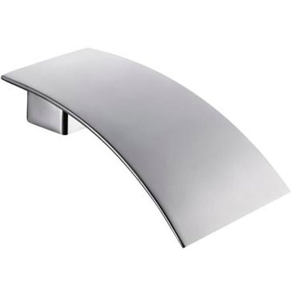 Fienza Vienna chrome waterfall bath outlet, wall-mounted curved spout with wide flat top view