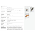 Oliveri Apollo stainless steel single bowl kitchen sink with drainer, specs sheet and included accessories shown