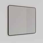 Ingrain rectangular mirror with matte black framed edge, wall hung in landscape orientation on a light wall