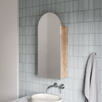 Caroma Liano II matte speckled pill above counter basin with thin rim, shown in a bathroom vanity setting
