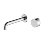 Nero Kara chrome wall-mounted basin/bath spout and progressive handle, 230mm, round modern set