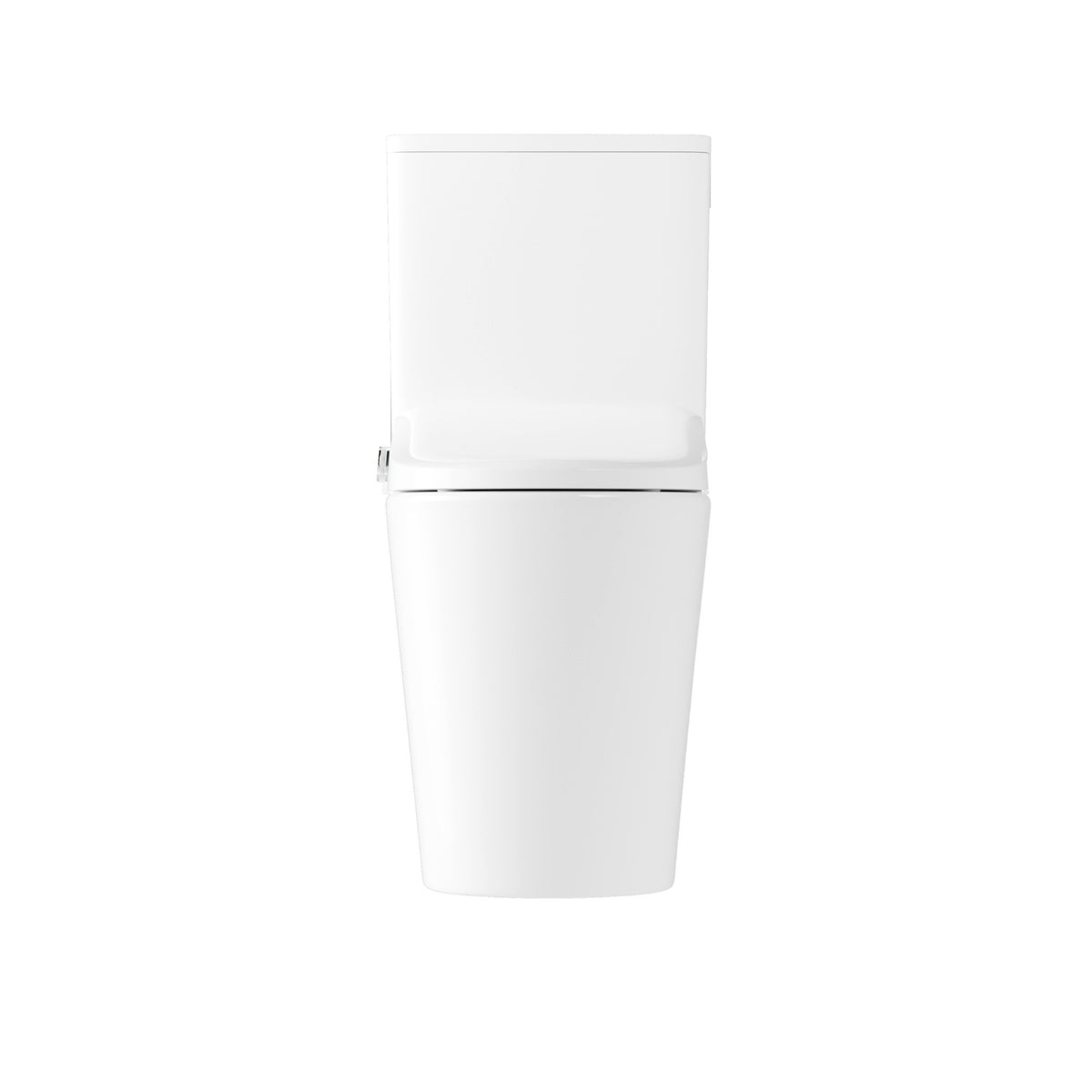 Lafeme Catania white extra height rimless bidet toilet suite with matching cistern, front view