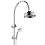 Fienza Lillian chrome twin rail shower with round overhead rose and handheld spray