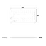 Marquis Base Mirror 1200 x 600mm rectangular mirror with rounded corners, shown in technical dimensions view